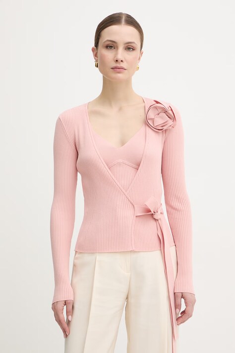 Twinset kardigan damski kolor różowy 261AP3105