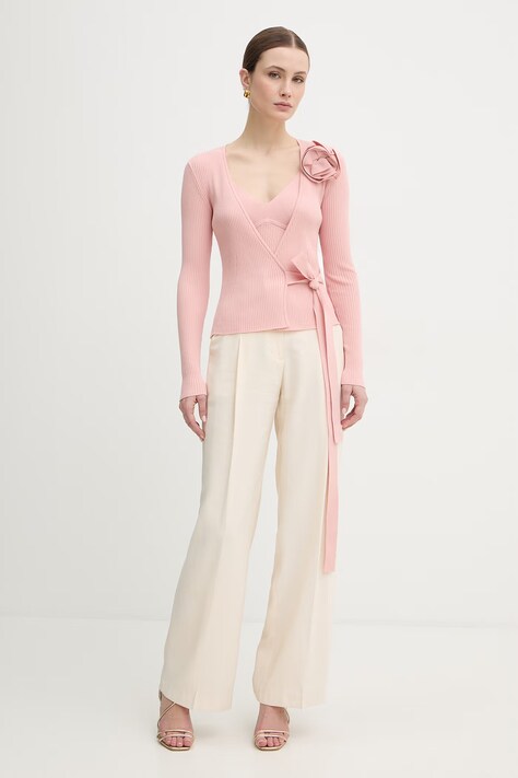 Twinset kardigan damski kolor różowy 261AP3105