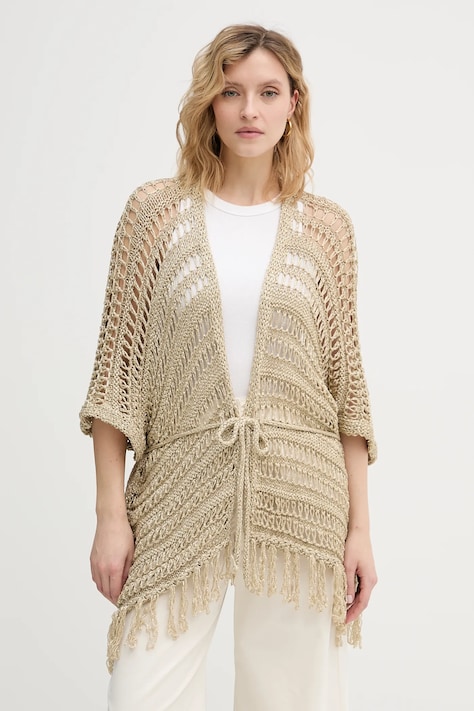 Twinset kardigan damski kolor beżowy 261TA4340