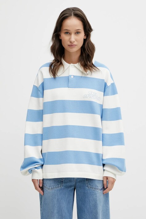 Axel Arigato sweter z dodatkiem wełny Rey Polo Sweater kolor niebieski A3947004