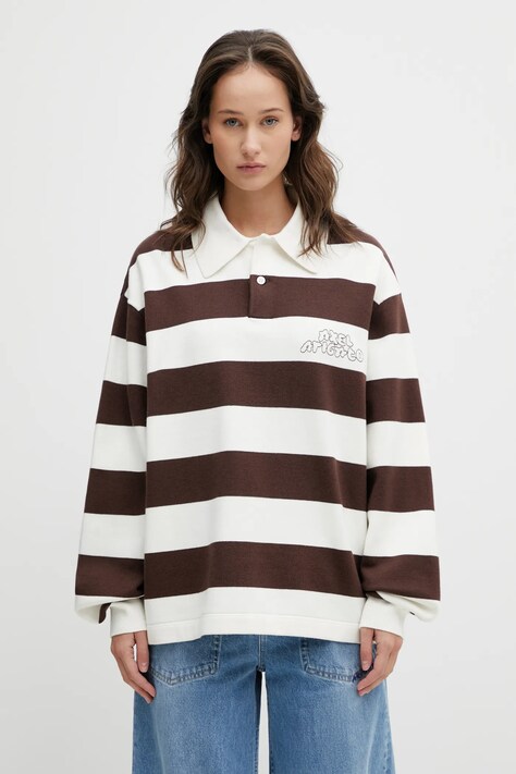 Axel Arigato sweter z dodatkiem wełny Rey Polo Sweater damski kolor brązowy A3947003