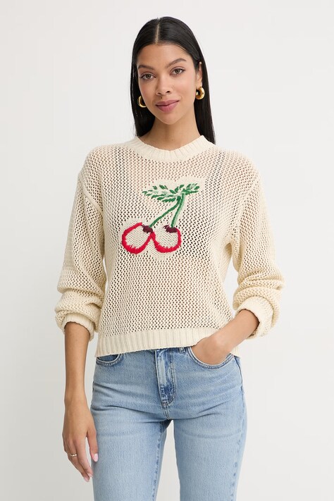 Twinset sveter dámsky bavlnený béžový 261TT3300