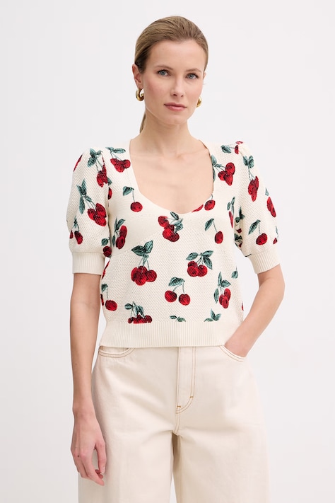 Twinset sweter damski bawełniany beżowy 261TT3243