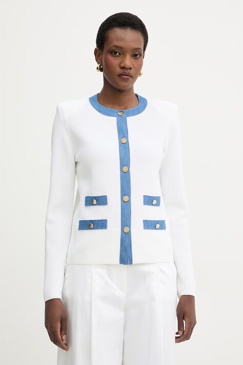 Luisa Spagnoli cardigan pentru femei, cu vâscoză Capotreno alb 100363