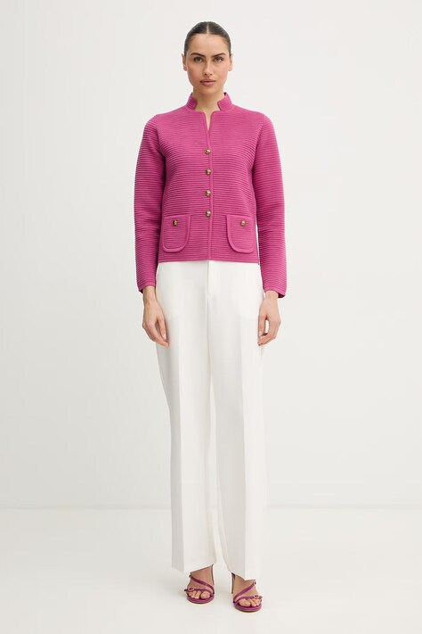 Luisa Spagnoli kardigan wełniany Maranta damski kolor różowy 100360