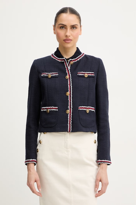 Bavlněné sako Luisa Spagnoli Valter tmavomodrá barva, 543170