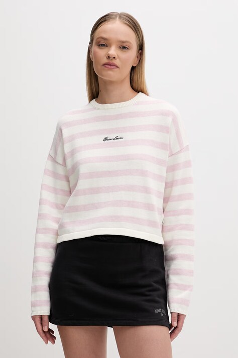 Guess Jeans sweter damski bawełniany różowy W6GR00 Z3HM1