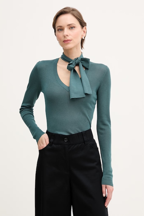 Sisley pulover za žene s lyocellom tirkizni 14Z4L401I