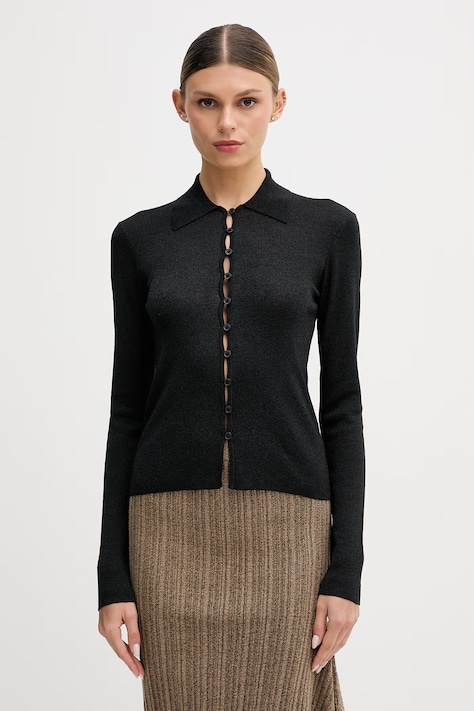 Sisley kardigan damski z lyocellem czarny 14Z4L500U