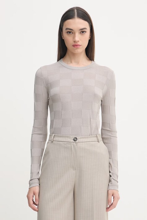 Sisley sweter damski z wiskozą szary 1TJ1L107N