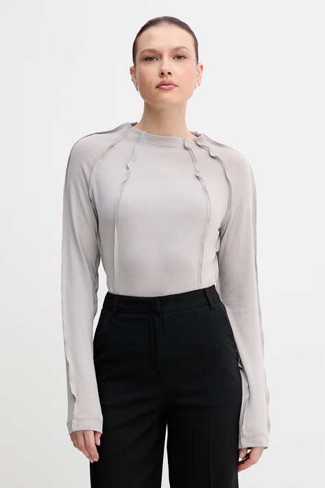 Sisley longsleeve damskie szare 3XEPL108K