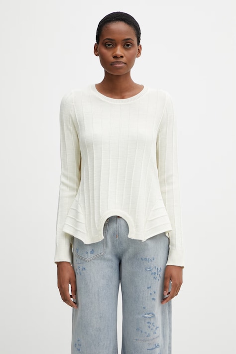 MM6 Maison Margiela Women's sweater with wool beige S52HL0059.M13212.102