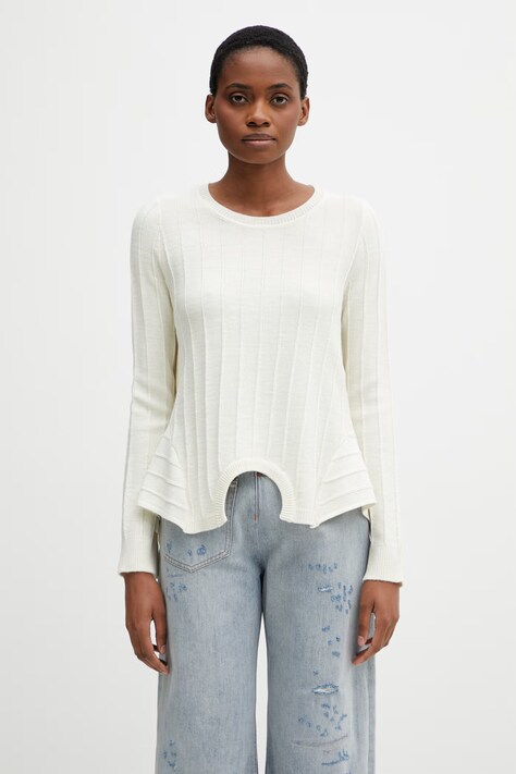 MM6 Maison Margiela Women's sweater with wool beige S52HL0059.M13212.102
