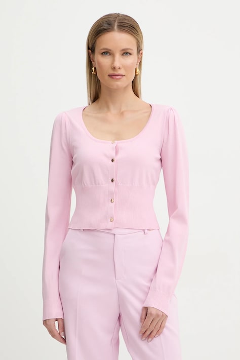 Fracomina kardigan damski kolor różowy lekki FR26ST8001K52401