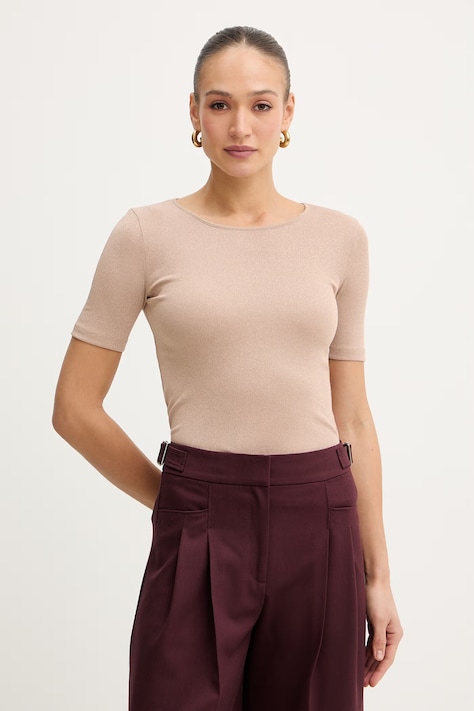 Блузка Fracomina колір бежевий однотонна FS26ST7008K420Q7