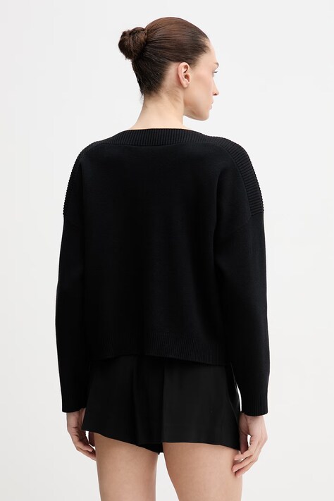 Светр з домішкою вовни United Colors of Benetton — SS26-SWD0E0, чорний — фото 3