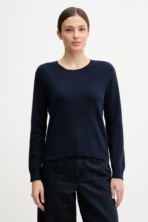 United Colors of Benetton sweter bawełniany damski kolor granatowy lekki 1C19D10FV