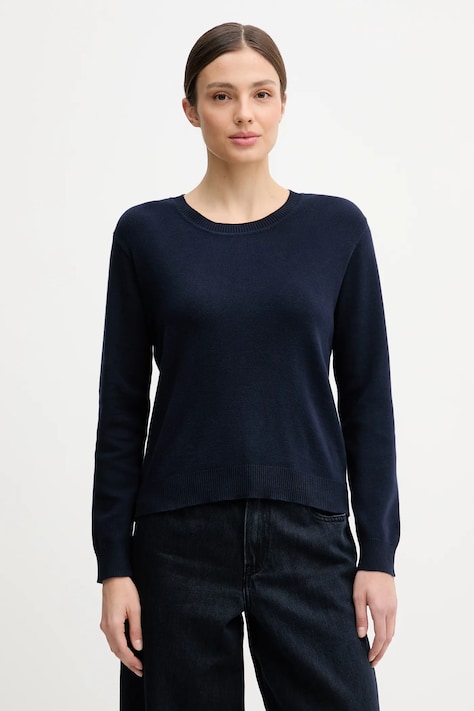 United Colors of Benetton sweter bawełniany damski kolor granatowy lekki 1C19D10FV