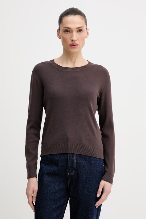 United Colors of Benetton sweter bawełniany damski kolor brązowy lekki 1C19D10FV