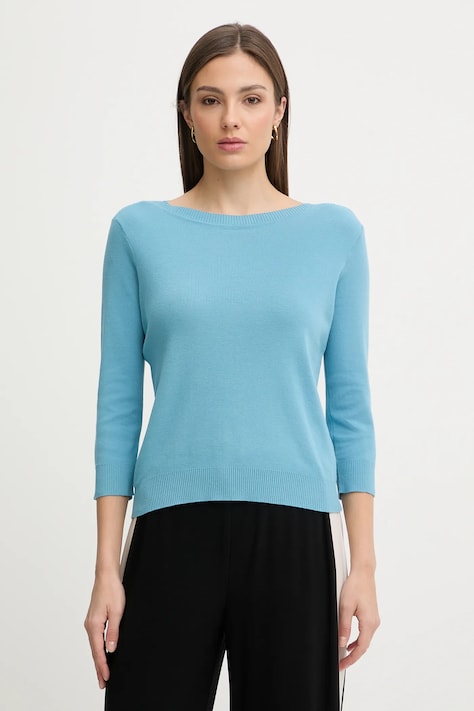 United Colors of Benetton sweter bawełniany damski kolor niebieski lekki 1C19D10G1