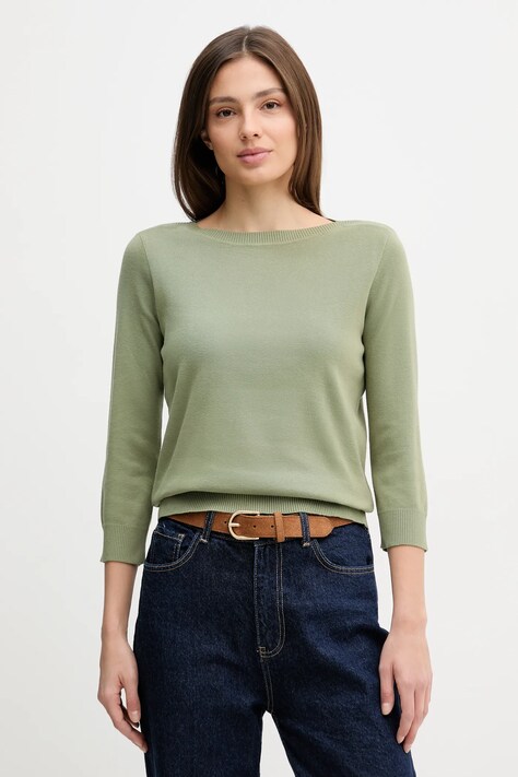 United Colors of Benetton sweter bawełniany damski kolor zielony lekki 1C19D10G1