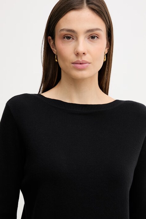 United Colors of Benetton sweter bawełniany damski kolor czarny lekki 1C19D10G1