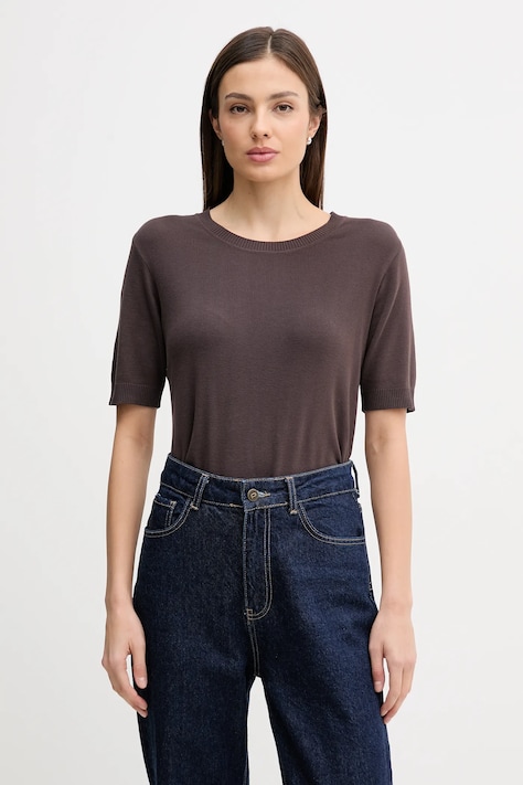 United Colors of Benetton t-shirt bawełniany damski kolor brązowy 1C19D10G2