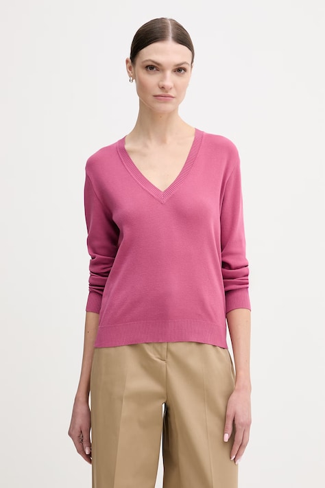 United Colors of Benetton pamut pulóver lila, 1C19D403N