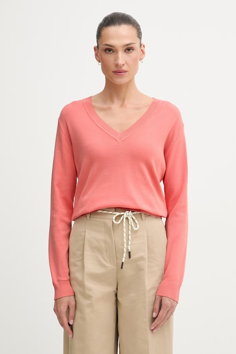 United Colors of Benetton sweter damski bawełniany pomarańczowy 1C19D403N