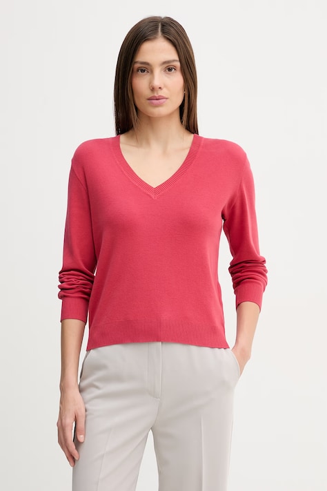 Bavlnený sveter United Colors of Benetton červená farba, 1C19D403N