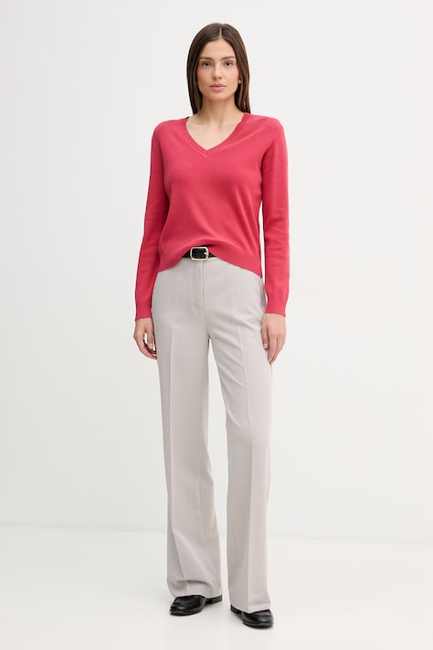 United Colors of Benetton sweter bawełniany kolor czerwony 1C19D403N