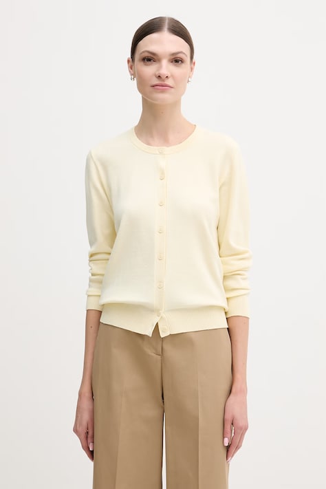 Bavlnený kardigán United Colors of Benetton žltá farba, ľahké, 1C19D502P