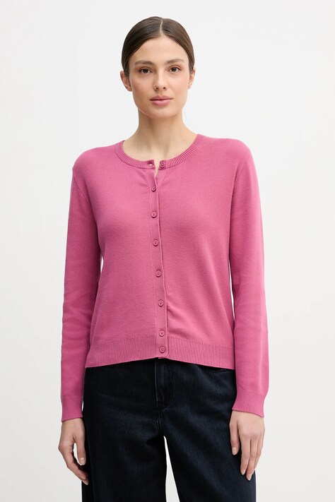 United Colors of Benetton kardigan bawełniany damski kolor fioletowy lekki 1C19D502P