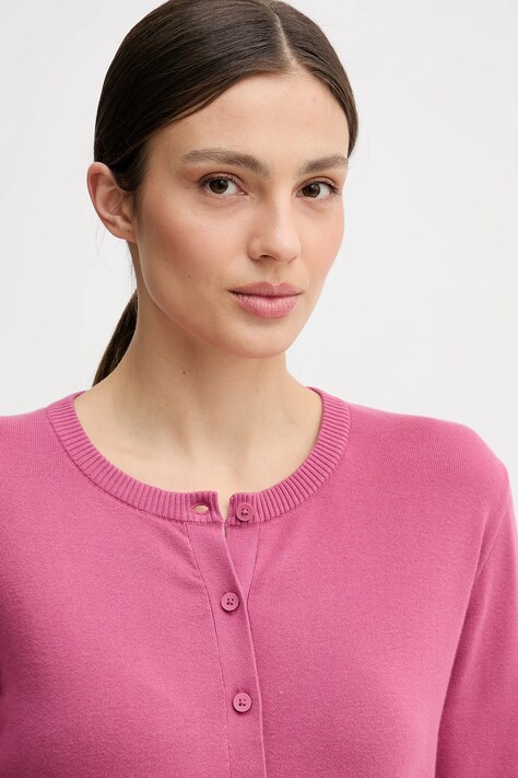 United Colors of Benetton кардиган жіночий бавовняний — SS26-SWD0E9, фіолетовий — фото 4