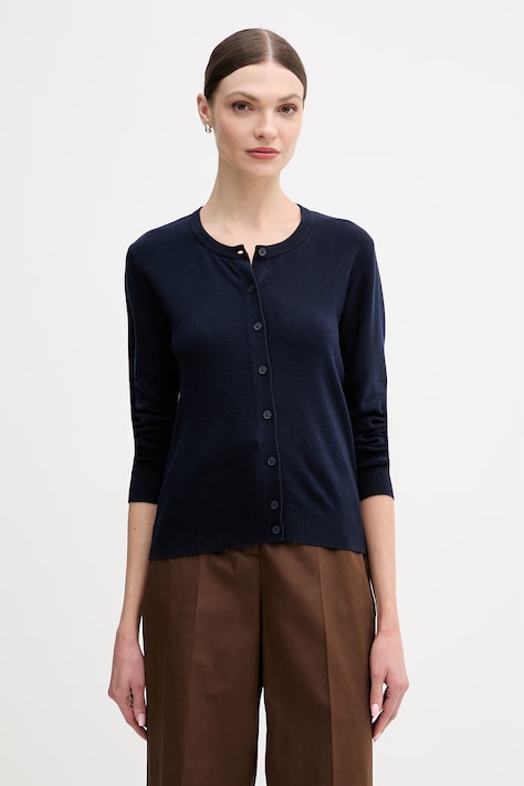 United Colors of Benetton kardigan bawełniany damski kolor granatowy lekki 1C19D502P