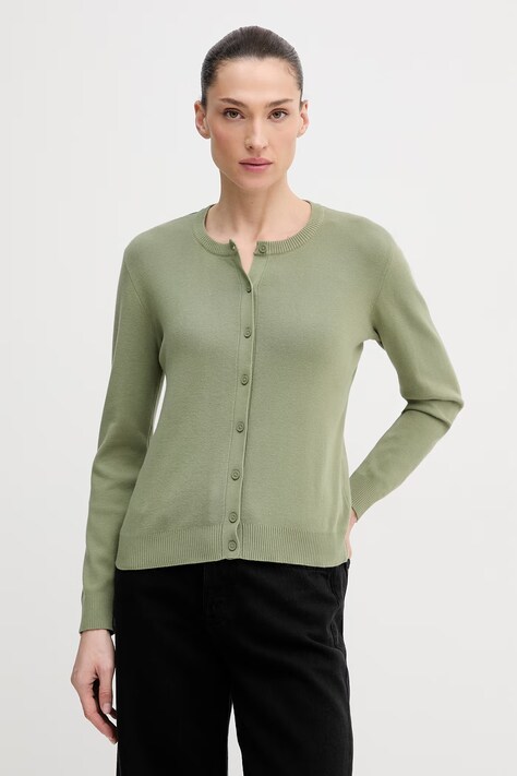 United Colors of Benetton kardigan bawełniany damski kolor zielony lekki 1C19D502P