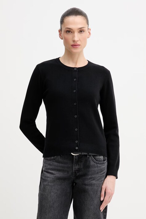United Colors of Benetton kardigan bawełniany damski kolor czarny lekki 1C19D502P
