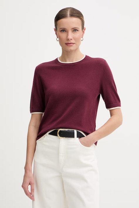 United Colors of Benetton svetr dámský vlněný burgundský 11AHD10G4