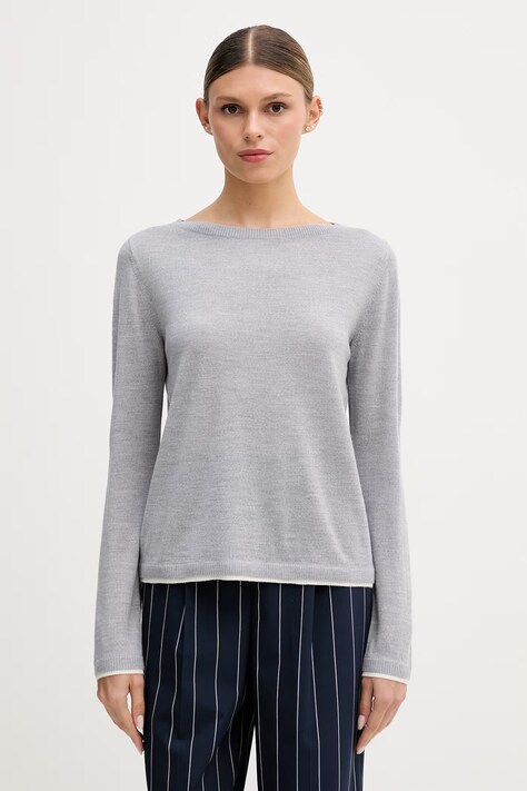 United Colors of Benetton sweter damski wełniany szary 11AHD10G8