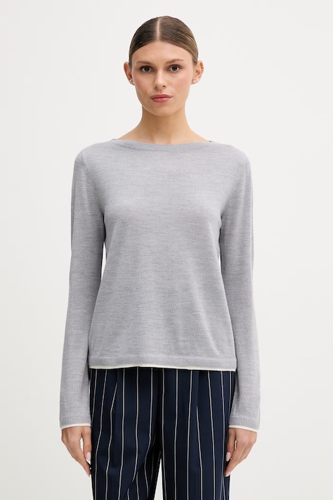 United Colors of Benetton sweter damski wełniany szary 11AHD10G8