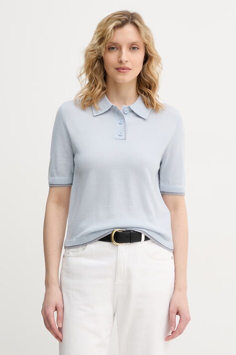 United Colors of Benetton Πόλο Γυναικείο μάλλινο μπλε 11AHD301J