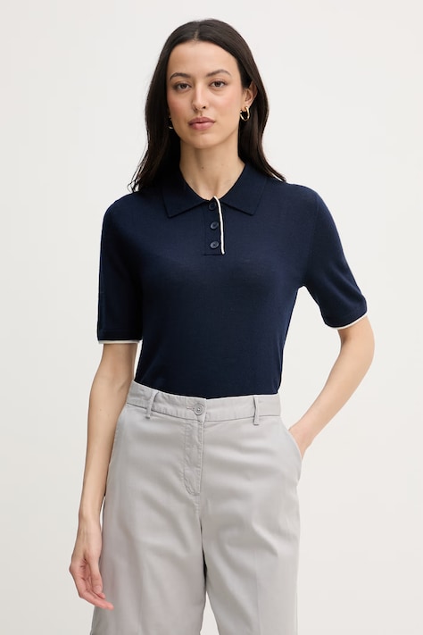 United Colors of Benetton női gyapjú póló sötétkék 11AHD301J