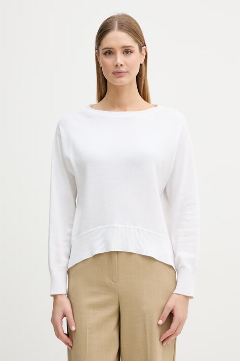 United Colors of Benetton sweter damski bawełniany biały 1C19D10FU