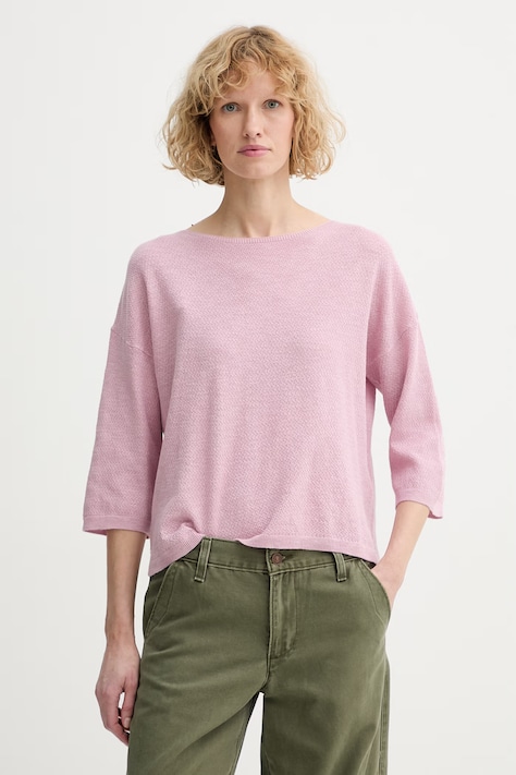 United Colors of Benetton pulover cu mânecă scurtă pentru femei, din in violet 1DC3D10GU