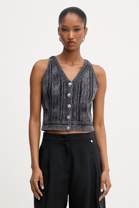 Pinko vesta dámska bavlnená sivá 106859 A3BA