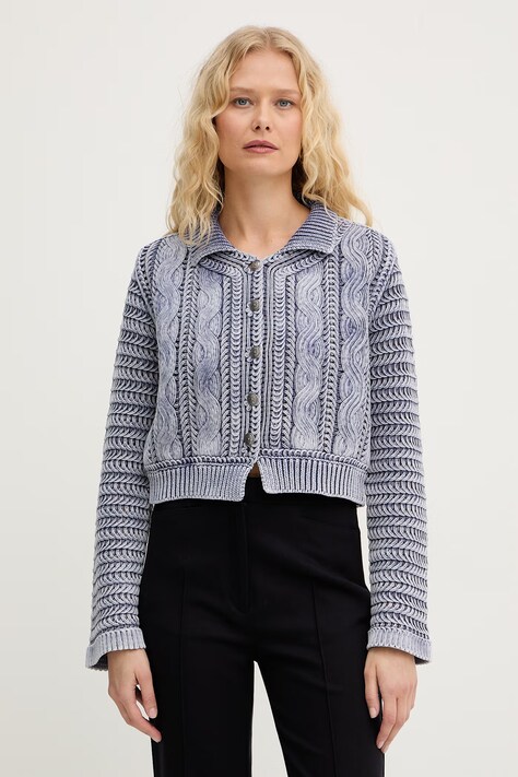 Pinko kardigan damski bawełniany fioletowy 106858 A3BA