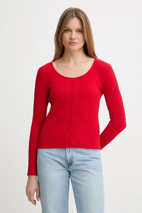 Marc O'Polo kardigan damski kolor czerwony lekki 5000009610