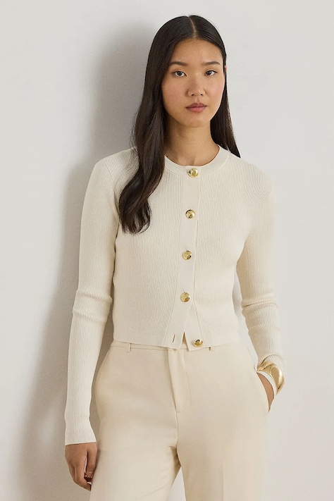 Lauren Ralph Lauren kardigan damski kolor beżowy lekki 200P08765