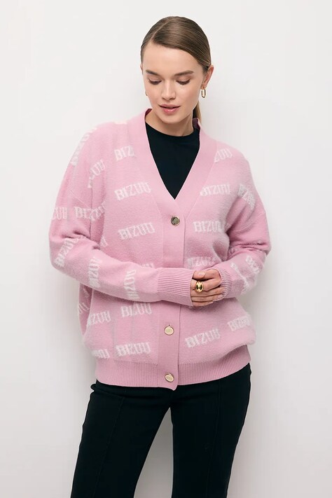 Bizuu kardigan MYLES damski kolor różowy MYLES RÓŻOWY