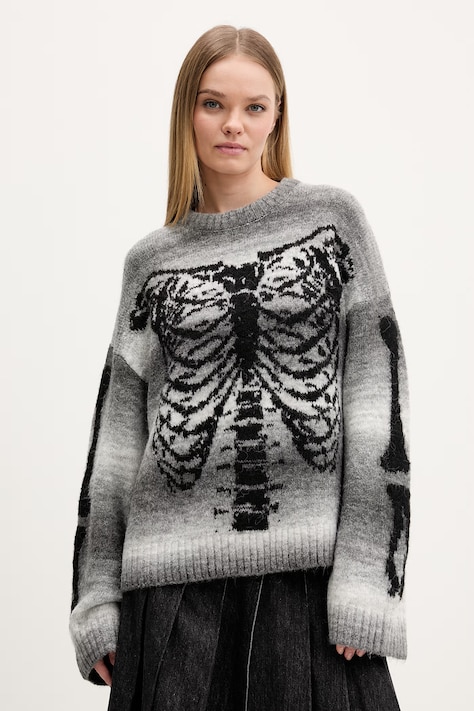 The Ragged Priest sweter z domieszką wełny damski kolor szary ciepły RPHL251057KW
